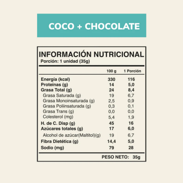 Barrita de Proteína Wild Fit Coco Chocolate (Unidad) | WILD FOODS